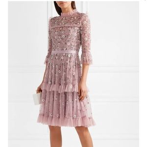 Needle & Thread Twilight Tiered Embellished Tulle Dress - Lilac